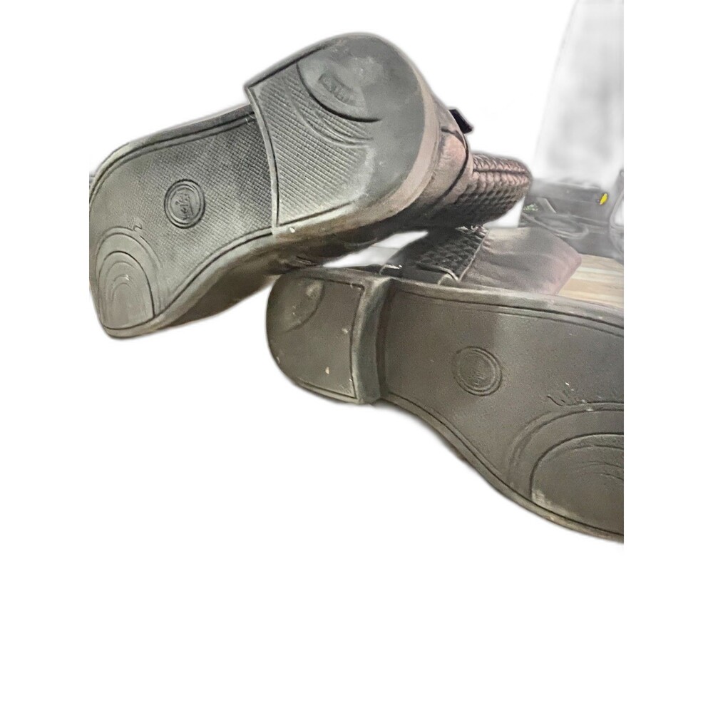 Wonder Nation- Girl’s- Zip Up Boots (Size 2) Black/ Silver Buckle Studs - Picture 8 of 10